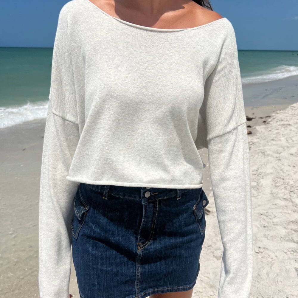 Brandy Melville Set of 2 Off Shoulder Black and Grey Sweater